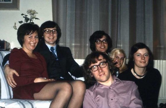 Ann, Ian, Rod, Greg, Lindsay and Chris, Alcott Hall 1974