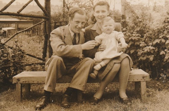 With parents (Les and Margaret) 1947