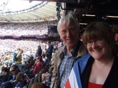 With Jane, inside the stadium London Olympics 2012
