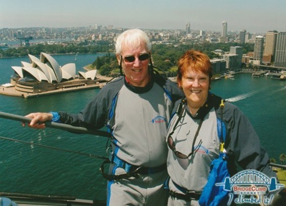 With Lindsay, on top of Sydney Harbour Bridge! 2007