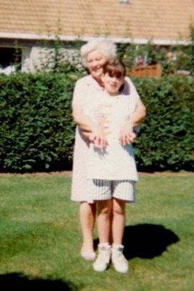Me with Granny in her garden 1989