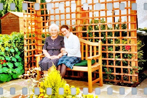 Gran and I in Grandpas lovely garden 2000. xx