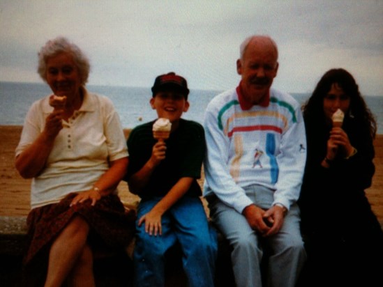 Gran, Lindsay, Gramps and Lisa, on holiday (France)