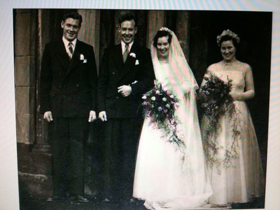 Uncle Peter, Gramps and Granny and Aunty Agnes, Dunfermline Abbey.