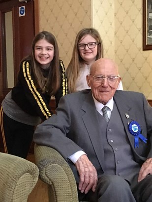 Great Grandad Don with Cariss and Eevie