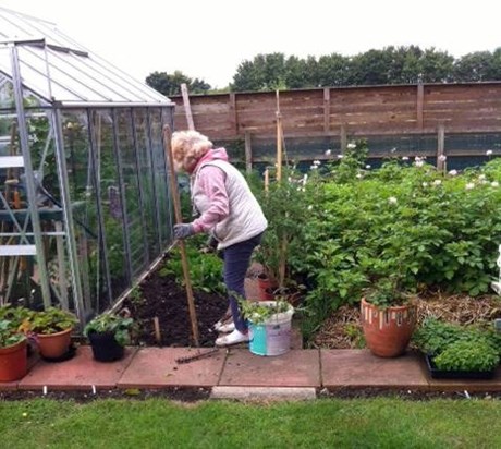 Mum doing what she loved.