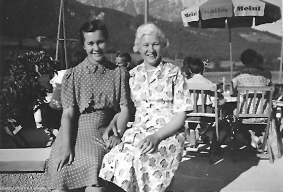 Sally and her mother in Austria
