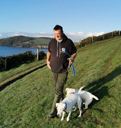 Walking with Bailiey and Snowy in Fowey