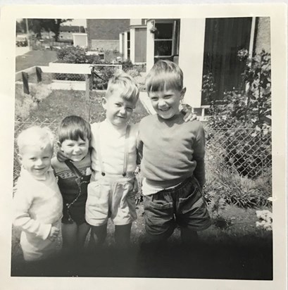 Me (Paul Rainsforth) Little blondie on the left and My Three Cousins Sam , Mark and Craig Corby 1966 ? IMG 2604