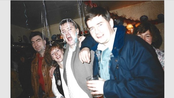 Clayworth New Years Eve 1991 Mark Mitchell, Cathy, Craig & Mark Baillie - from Mark Mitchell 29th Sept 2020