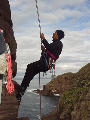 Abseil off the Old Man of Stoer 2008