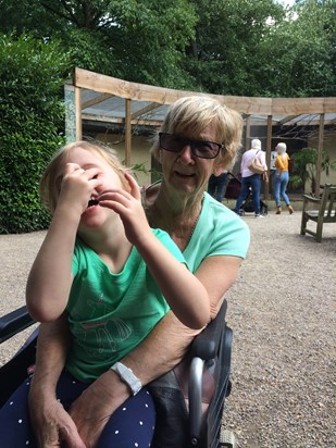 Chris and her grand daughter enjoying a day out