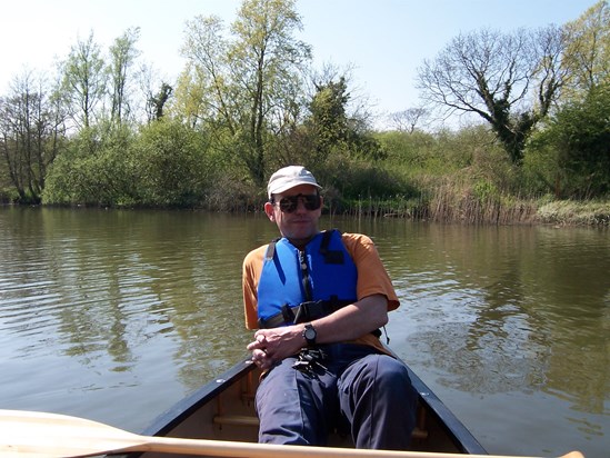 Richard in our canoe on River Waveney 2004