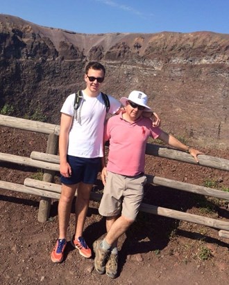 Crater of Mt Vesuvius with Sam