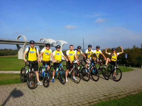 The day before his diagnosis - a 42 mile charity bike ride from Edinburgh to Glasgow