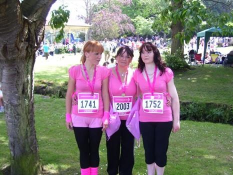 running the Race for life in memory of our mum