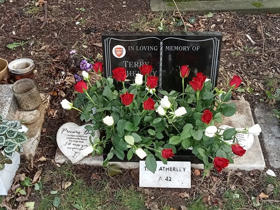 Today on your 5th anniversary, mum, Catherine, little TJ and I came to visit and lay flowers (red and white of course) on your memorial.  We all love and miss you ever so much dad.x.x.x.x.x.x.x.x.x. 