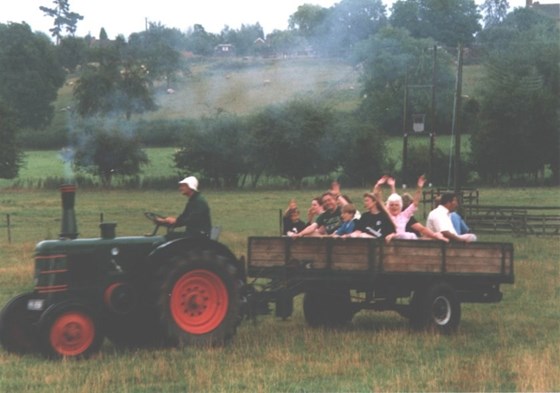 Fosroc Party at New Farm 1999.. Bob and Marion in trailer.