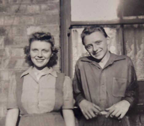 Fred aged 17 years with big sister Joan.