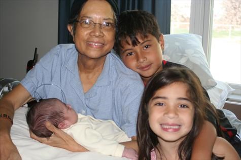 Nana with her loving grandchildren (9/30/2007)