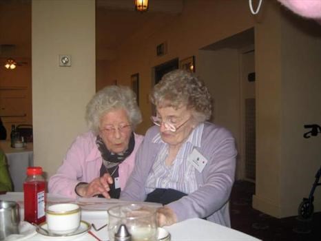 Peggy Crossley and Kathleen Bennett at the Titterington Family History Day 2006