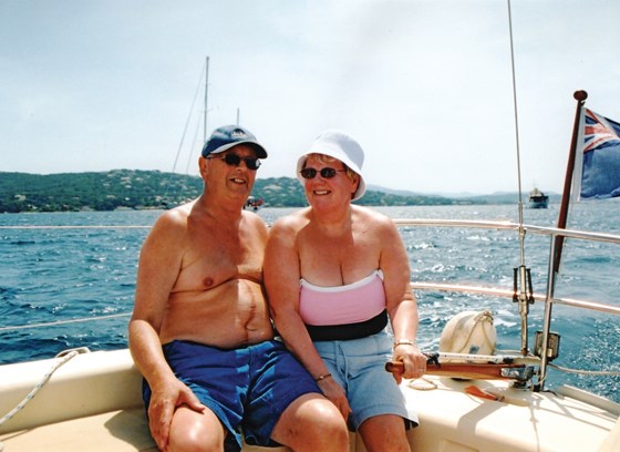 South of France 2005 - Vivi steering the boat - beautiful photo of a beautiful person.  I will miss you greatly my friend.  Love and rest in peace dear Viv.  June x