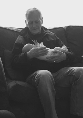 Dad with his latest great grandchild Ethan