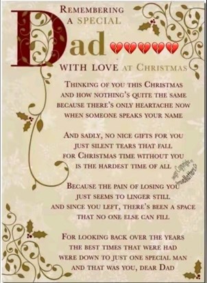 Merry Christmas Dad, love and miss you always xxxx