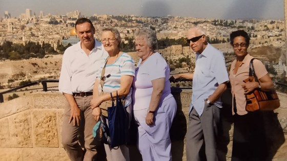 With Maureen, Frank and aunt Betty in Jerusalem, October 2008