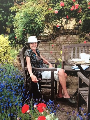 Mum enjoying her much loved garden