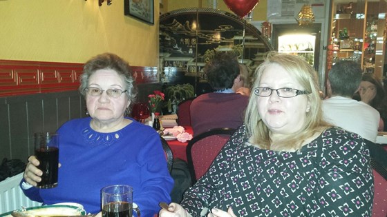 Me and mum enjoying a meal out with family. From Sonia on January 1st, 2022