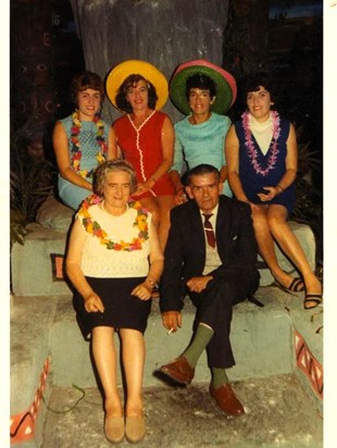 Sisters with their mum and dad