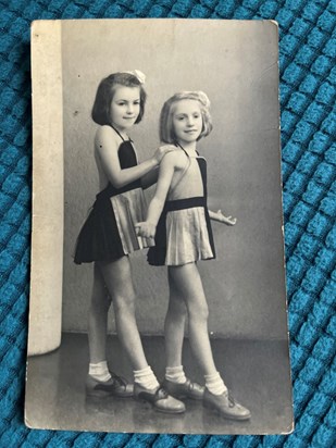 Tap dancing sisters (Left ~ Gwen / Right ~ Christine