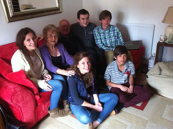 Always happy to be surrounded by his grandchildren. April 2012