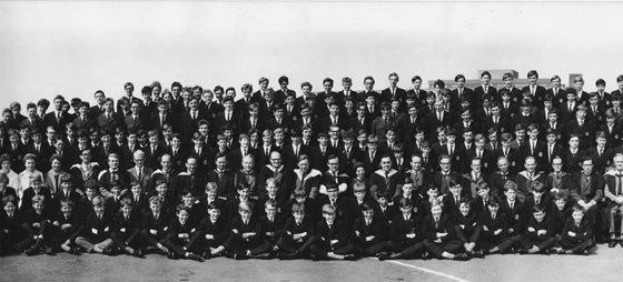 Hastings Grammar School summer 1969:- Phil is 9th from the left in the second row.  I was a year above Phil and would have been in the third year, he in the second.