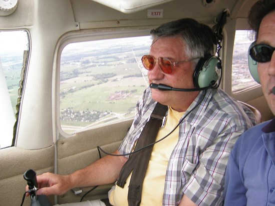 My Co pilot Ian taking control of a Cessna 172 on a visit to Canada