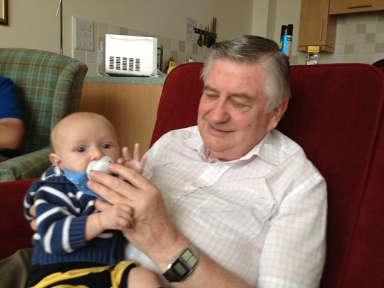 Grandpa meeting baby Ben for the first time...