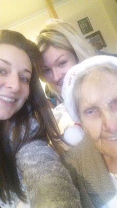 Sarah and Rachel with Nan 2015