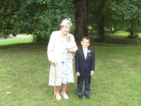 Jack with Nanny F ....Julia’s wedding 