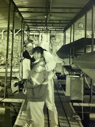 Denis and Chiaki. Lake of the Ozarks, Missouri. Thanksgiving, 1992.