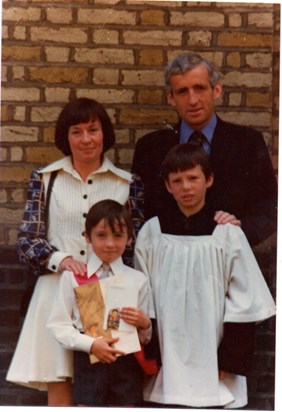 Denis (Altar Boy) with John, Mary & Conor