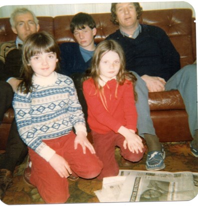 Denis with Sinead, Emma, Laurence and John at home in London