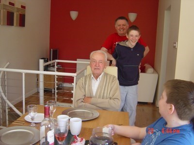 Dad, Iain, Mark and Stewart fooling around!