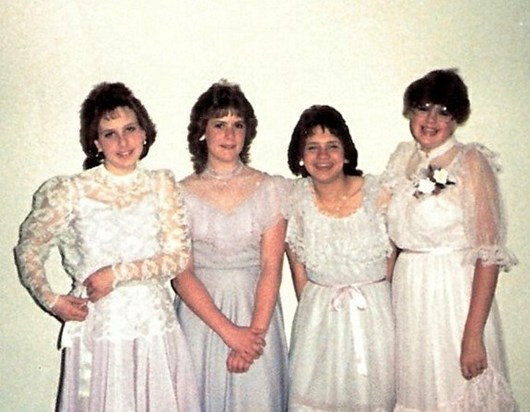 Katherine with Alisa and two friends in 1984.