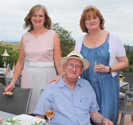 Janine and Christine with Dad Peter in France September 2019