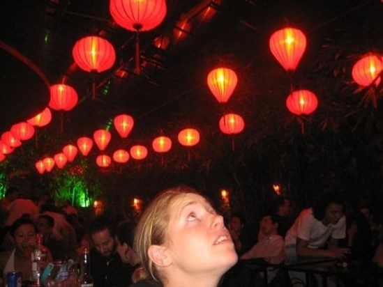 We went to Apocalypse Now, a well-known night club in Ho Chi Minh City, Vietnam. Claire loved travelling and was enthralled by everything she saw. I will always remember her child-like sense of wonder for the world around her. 