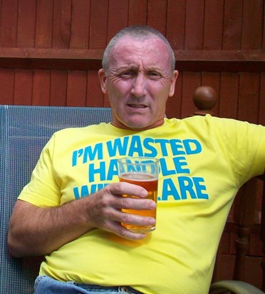 Dave enjoying a beer in 2010