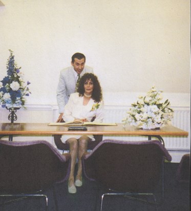 me and linda on our wedding day 27 october 1995