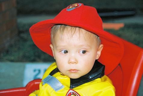 Caden as Fireman Halloween 2005 