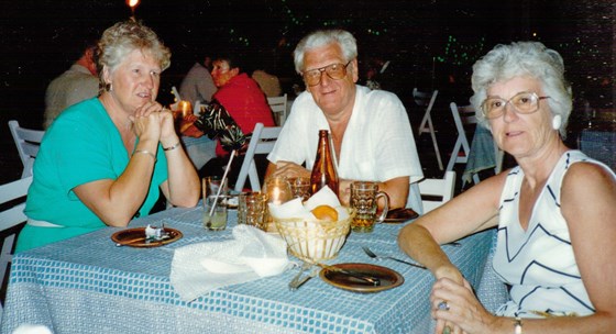 Wendy Hatson, John Graham & Betty Brunton Feb 1990 Goa, India